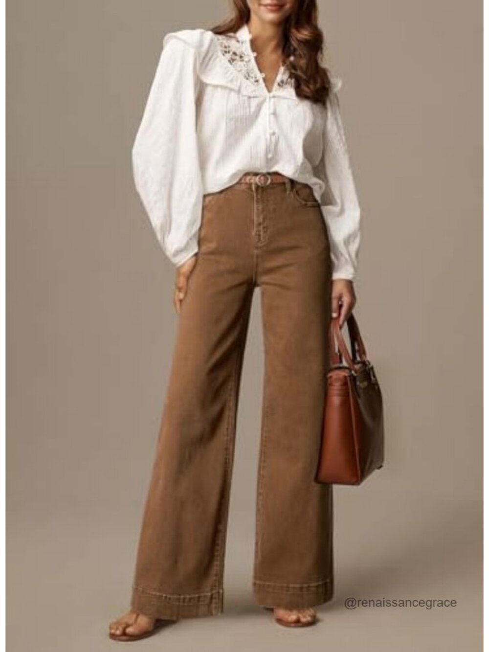 Women's High Waisted Wide Leg Stretch Denim Jeans
